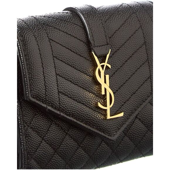 Saint Laurent Envelope Compact Leather French Wallet, Black - Picture 4 of 5